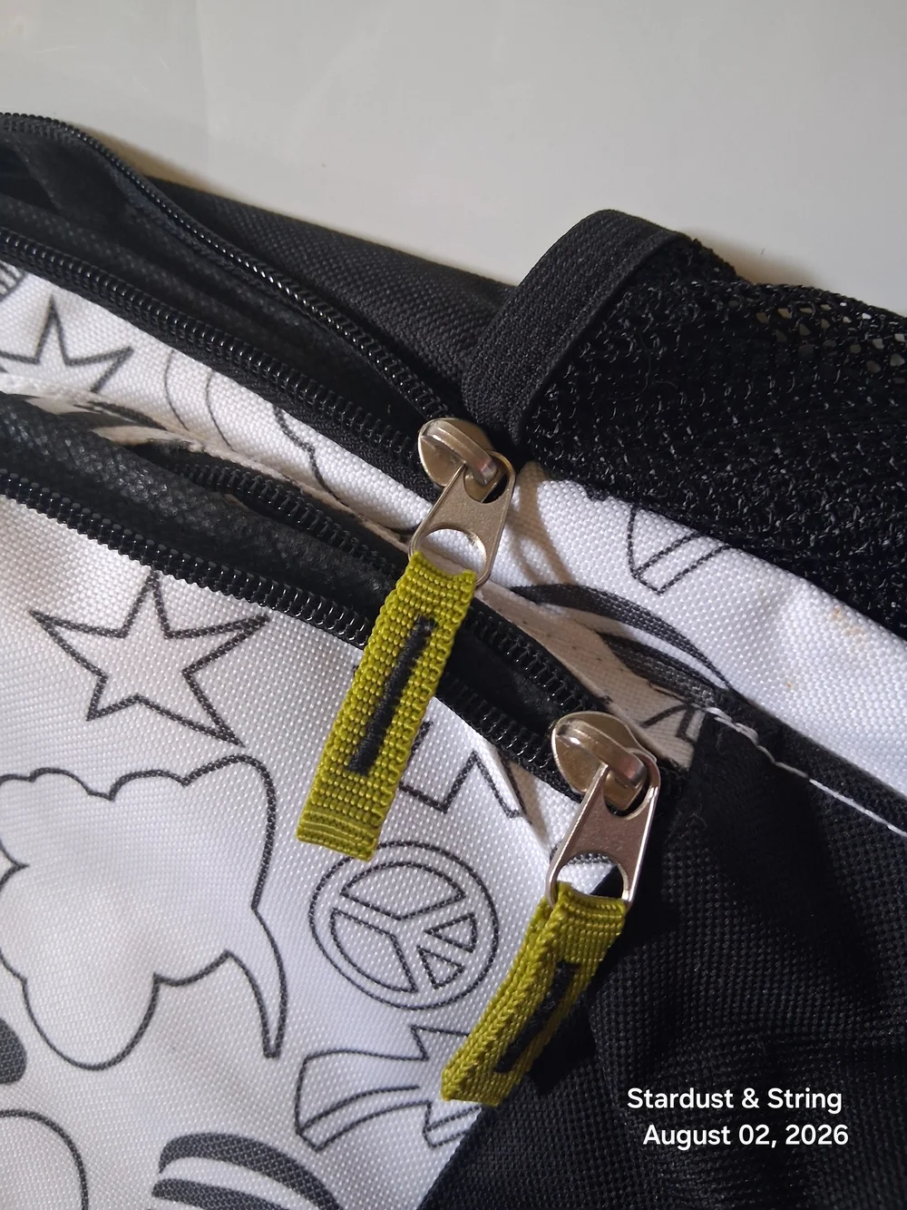 Black And White Doodle Print Backpack Graphic Sketch School Bag